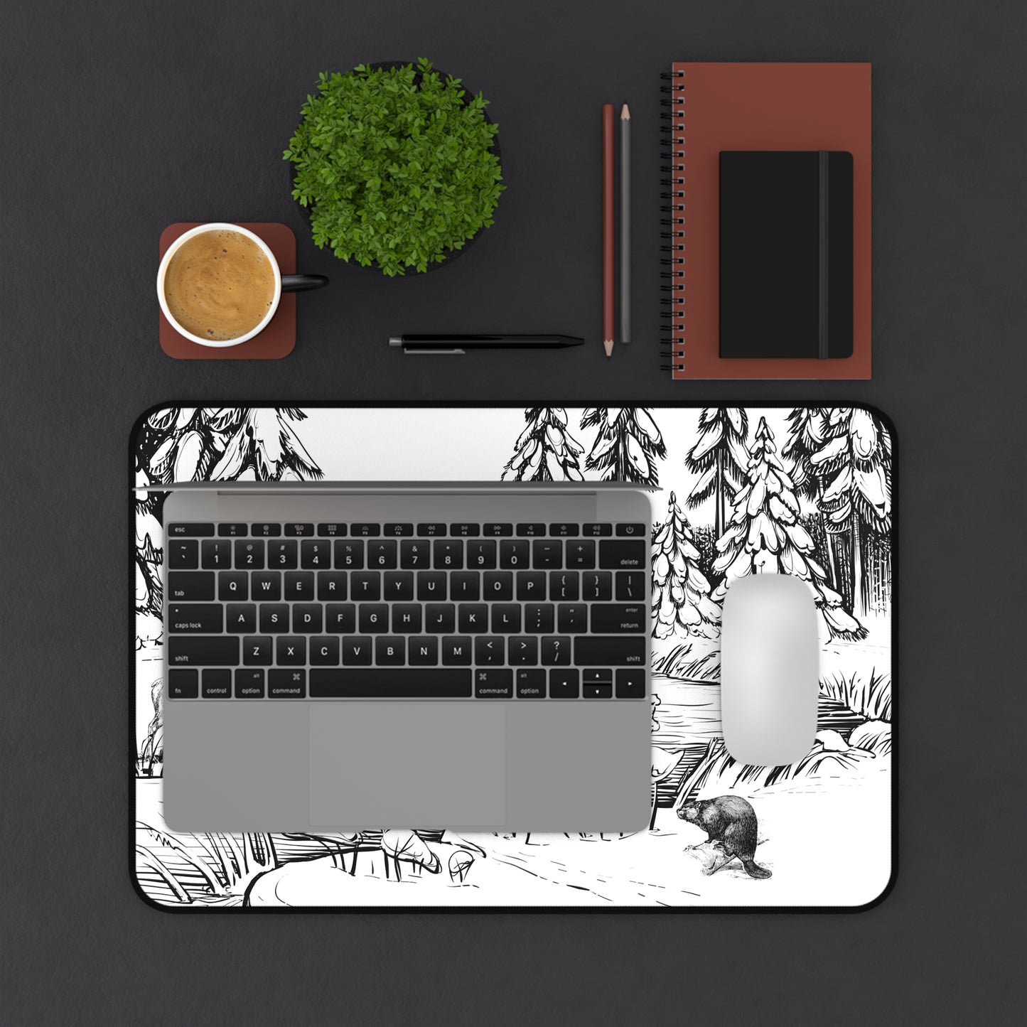 Nature-Inspired Desk Mat, Rustic Office Decor, Wildlife Desk Pad, Gaming Accessory, Perfect for Nature Lovers