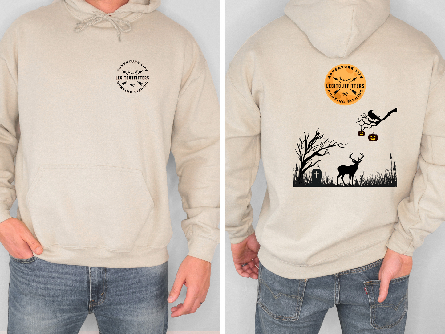 Cozy Halloween-Inspired Hoodie with Artistic Forest Design, Perfect for Casual Wear,  Halloween & Autumn Vibes, [...]