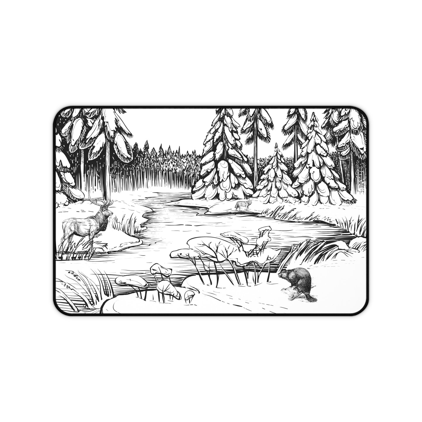 Nature-Inspired Desk Mat, Rustic Office Decor, Wildlife Desk Pad, Gaming Accessory, Perfect for Nature Lovers